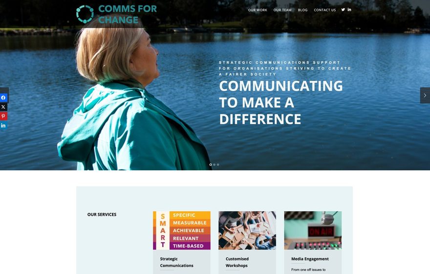 Comms for Change website